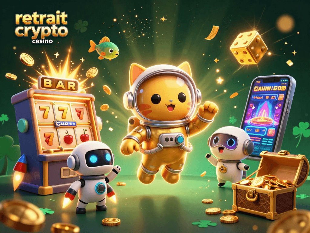 Profitez de gains rapides avec le retrait crypto casino dans une scène animée de machines à sous.