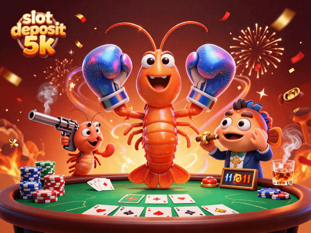 Engage with the excitement of 'slot deposit 5k' in this vibrant casino-themed scene.