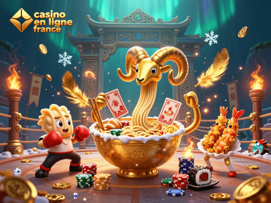 Jouer sur un casino en ligne France avec une scène colorée d'une illustration 3D captivante.