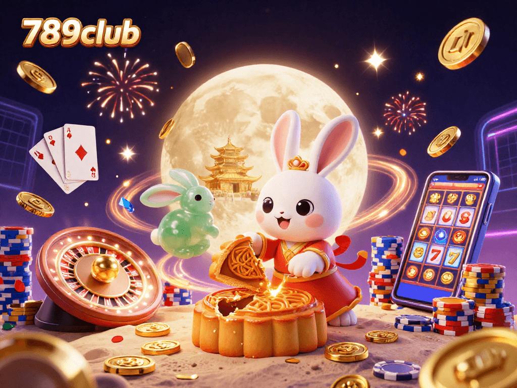 Win exciting rewards playing at 789club with vibrant casino elements and captivating characters.