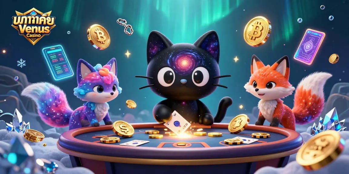เล่นบาคาร่ากับบาคาร่าค่าย Venus Casino ที่มีกระแสหมุนของจักรวาลและการ์ตูนสัตว์เหมือนจริง