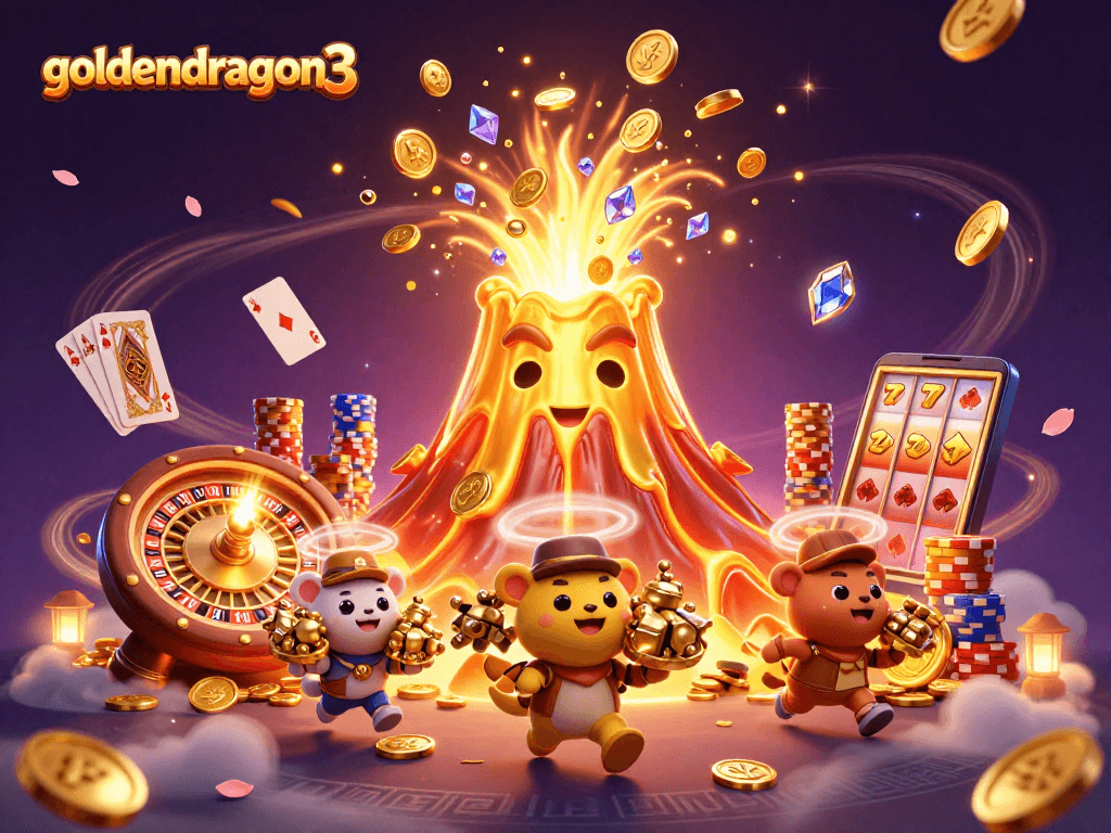 Experience goldendragon3 with exciting treasure eruptions and dynamic casino elements in a thrilling scene.
