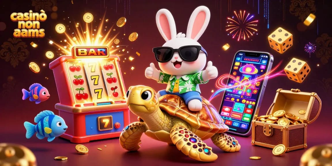 Casinò non AAMS: divertiti con un coniglio fortunato che gioca e vinci con le slot machine e il tesoro!