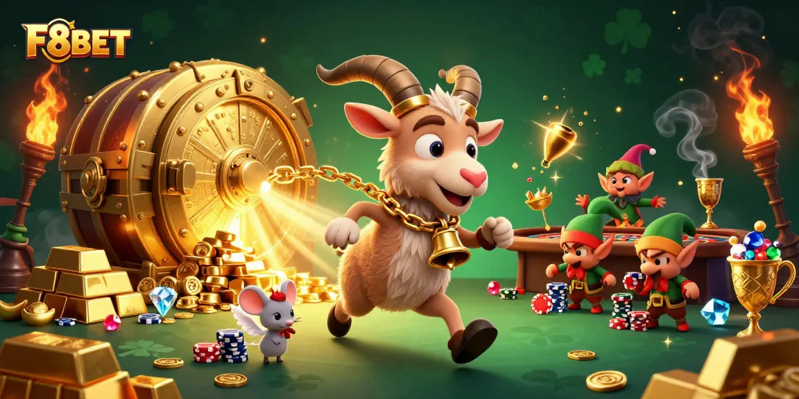 Play thrilling games at F8BET with an exciting holiday-horror casino scene, featuring animated characters and vibrant design.