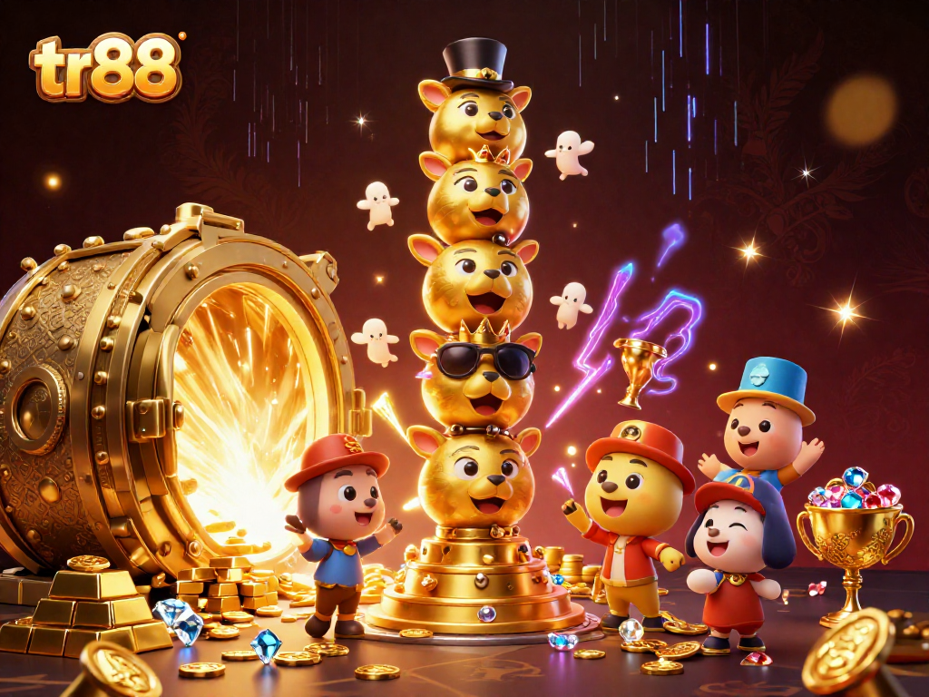 Experience thrilling gaming adventures with tr88's vibrant casino-themed illustration.