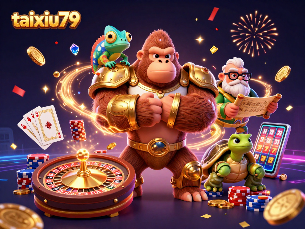Engage with taixiu79 through a dynamic scene of action-packed gambling extravaganza.