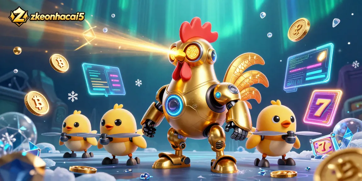 Engage with zkeonhacai5's exciting gaming scene featuring crypto elements and vibrant characters.