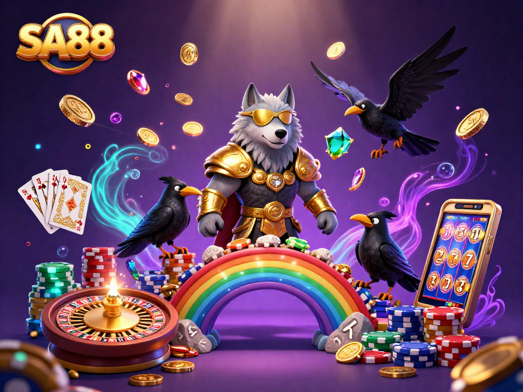 Experience winning with SA88 in this vibrant 3D casino-inspired scene featuring Norse mythology.