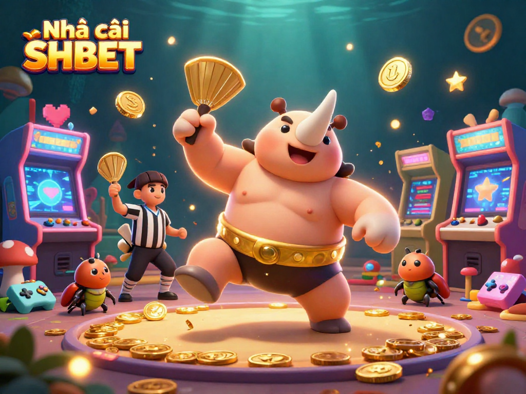 Engage in thrilling gameplay at Nhà cái SHBET with vibrant 3D cartoon visuals of casino excitement.