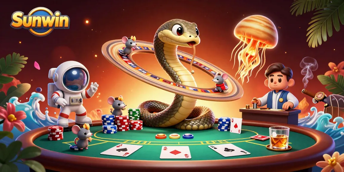 Sunwin players enjoying vibrant cosmic betting as the Saturn snake spins its rings in a roulette-style game.