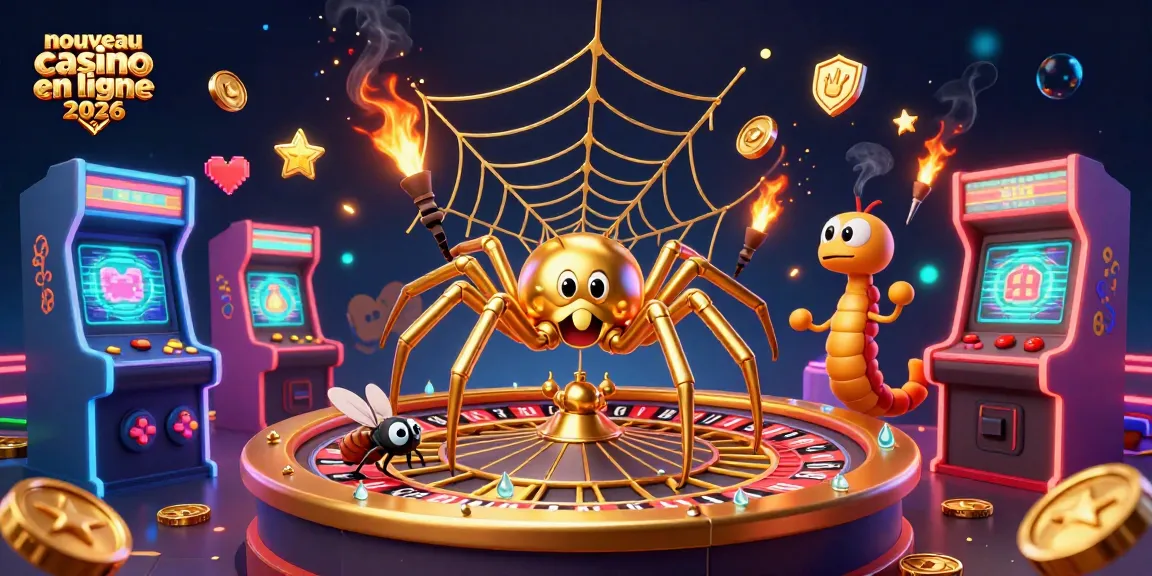 Explorez le nouveau casino en ligne 2026 avec cette illustration dynamique et immersive de jeux captivants.