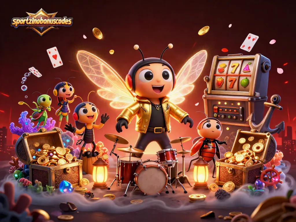 Engage with sportzinobonuscodes through a vibrant casino illustration showcasing thrilling games and promotions.