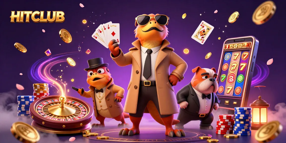 Experience HITCLUB's vibrant casino atmosphere with 3D raptors attempting to enter a VIP section.