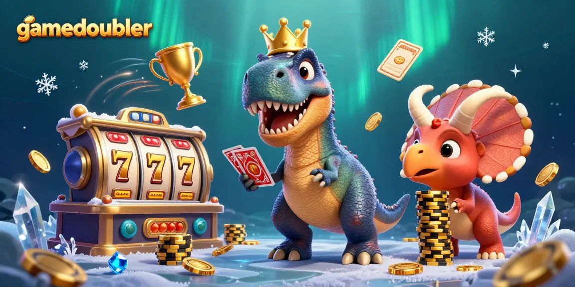 Join the gamedoubler adventure with playful characters enjoying exciting slot games and jackpots!