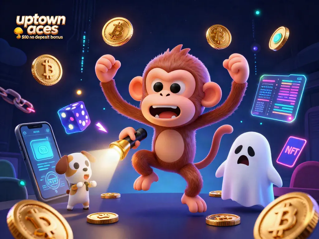 Engage with the uptown aces $50 no deposit bonus in an exciting casino scene with mystical elements.