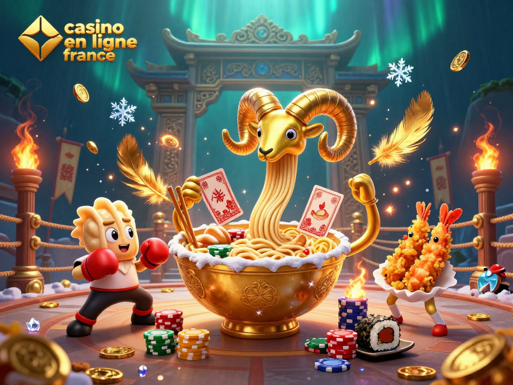 Jouer sur un casino en ligne France avec une scène colorée d'une illustration 3D captivante.