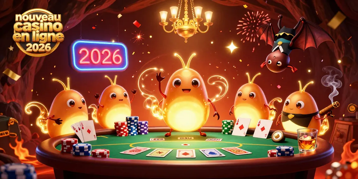 Les glowworms illuminent un nouveau casino en ligne 2026 avec une scène de poker éclatante.