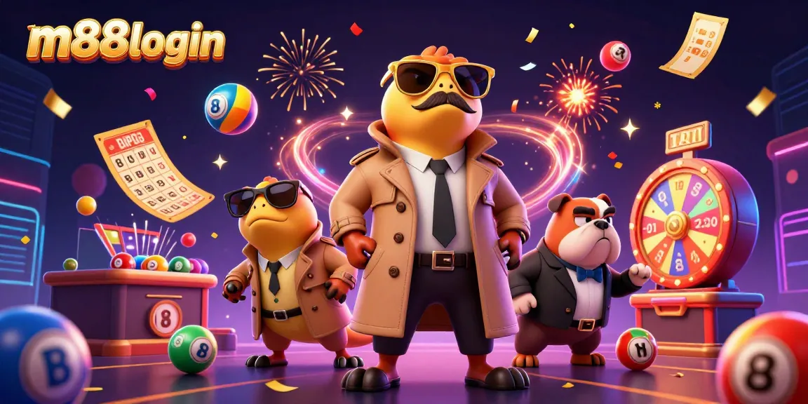 Join the fun of m88login with vibrant lottery balls and a raptor disguise at the casino!