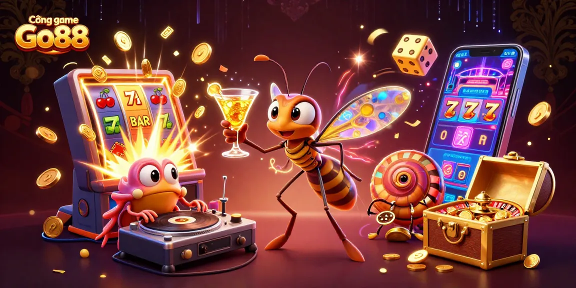 Experience exciting games at Cổng game Go88 with lively characters and dynamic casino elements.