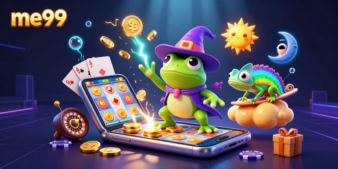 Win exciting bonuses and jackpots at me99 with dynamic casino visuals in 3D illustration.