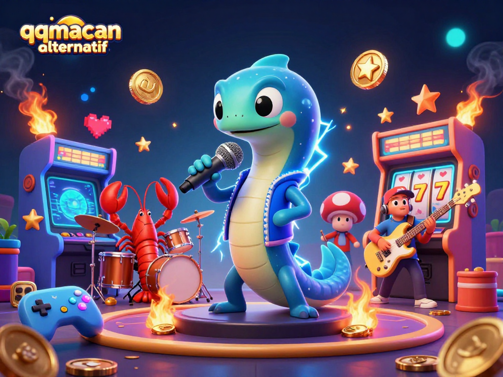 Engage with thrilling casino action in the underwater stage featuring qqmacan alternatif, vibrant characters, and gaming elements.