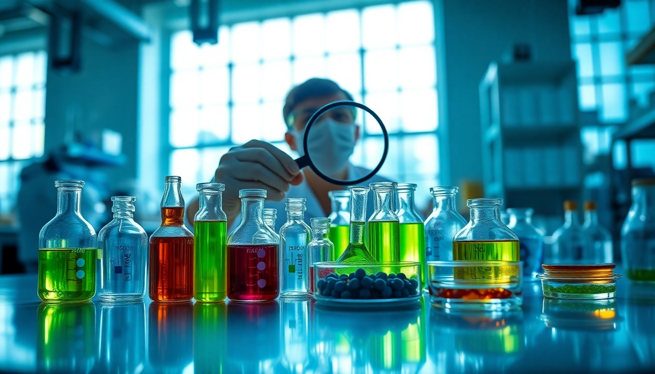 Investigating research compounds within a professional lab setup.