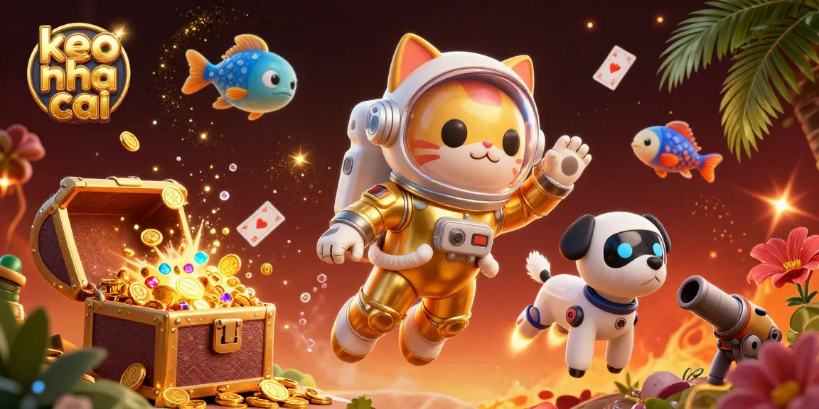 Experience the excitement of keo nha cai with colorful treasures and dynamic characters in a vibrant scene.