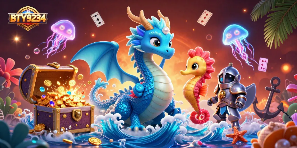Experience the thrill of BTY9234 with vibrant ocean-themed casino elements in an exhilarating scene.