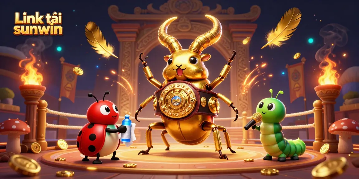 Engage in thrilling gambling action with the Link tải sunwin gaming platform, surrounded by dynamic 3D characters and elements.