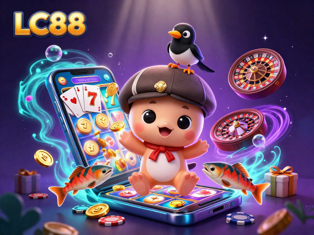 LC88 offers a vibrant scene with slot games, showcasing the playful Nessie and magical elements.