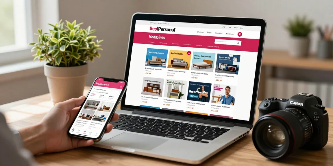 Browsing local classifieds on BedPersonal in a cozy home setting.