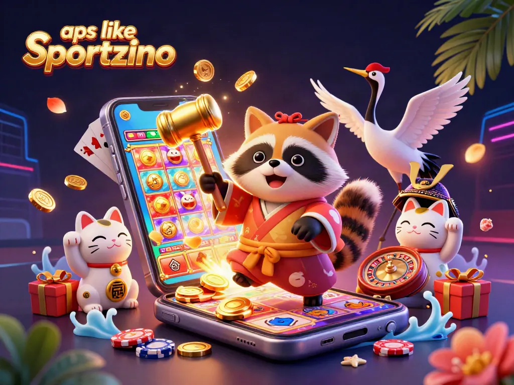 Engage with slots and games at apps like sportzino featuring lively tanuki and festive elements.
