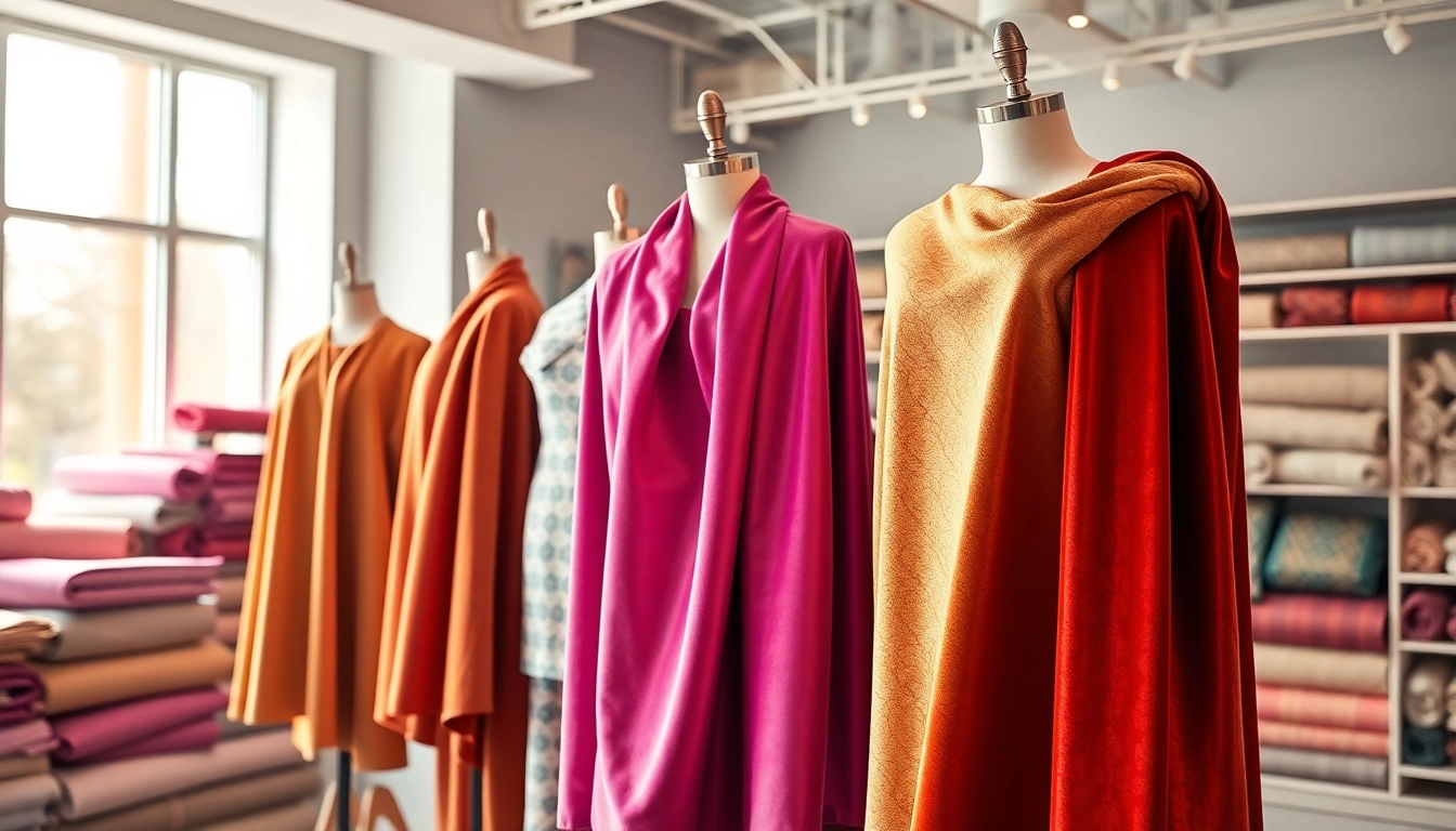 Verken velours de panne per meter met glanzende, veelzijdige kleuren in een showroomsetting.