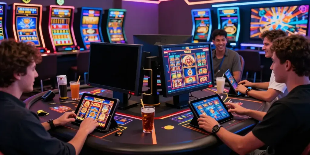 Players enjoying online games at https://da88z.net/ with vibrant visuals and excitement.