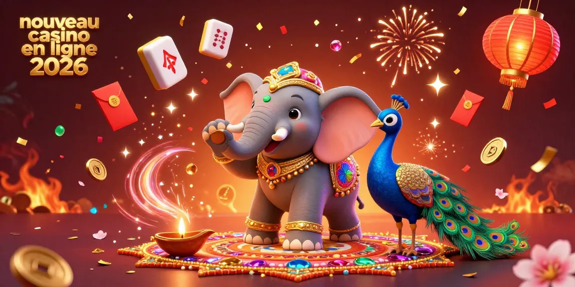 Lancez-vous dans un nouveau casino en ligne 2026 avec des éléphants colorés, des lumières scintillantes et des éléments de jeu captivants.