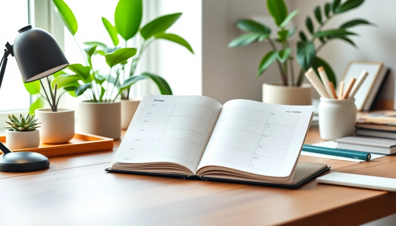Achieve Effortless Daily Organization through a beautifully arranged home office workspace.