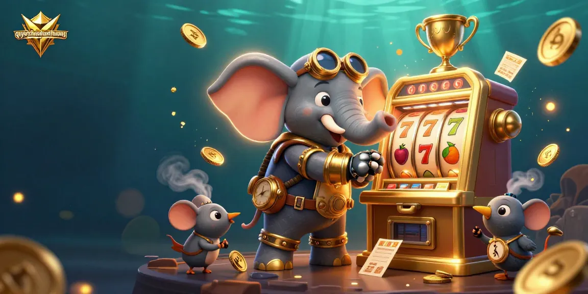 Spin the golden slot machine in Quyết Chiến Tiền Thưởng with steampunk characters and dynamic casino elements.