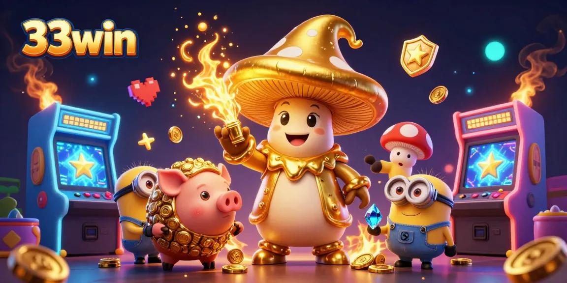 Engage with 33win’s magical casino world, where gold and treasures await amidst vibrant gaming elements.