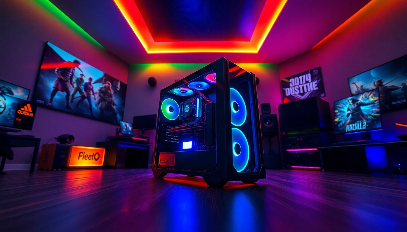 Προβάλετε το pc σε κομψό gaming setup με LED φώτα και δυναμική ατμόσφαιρα.