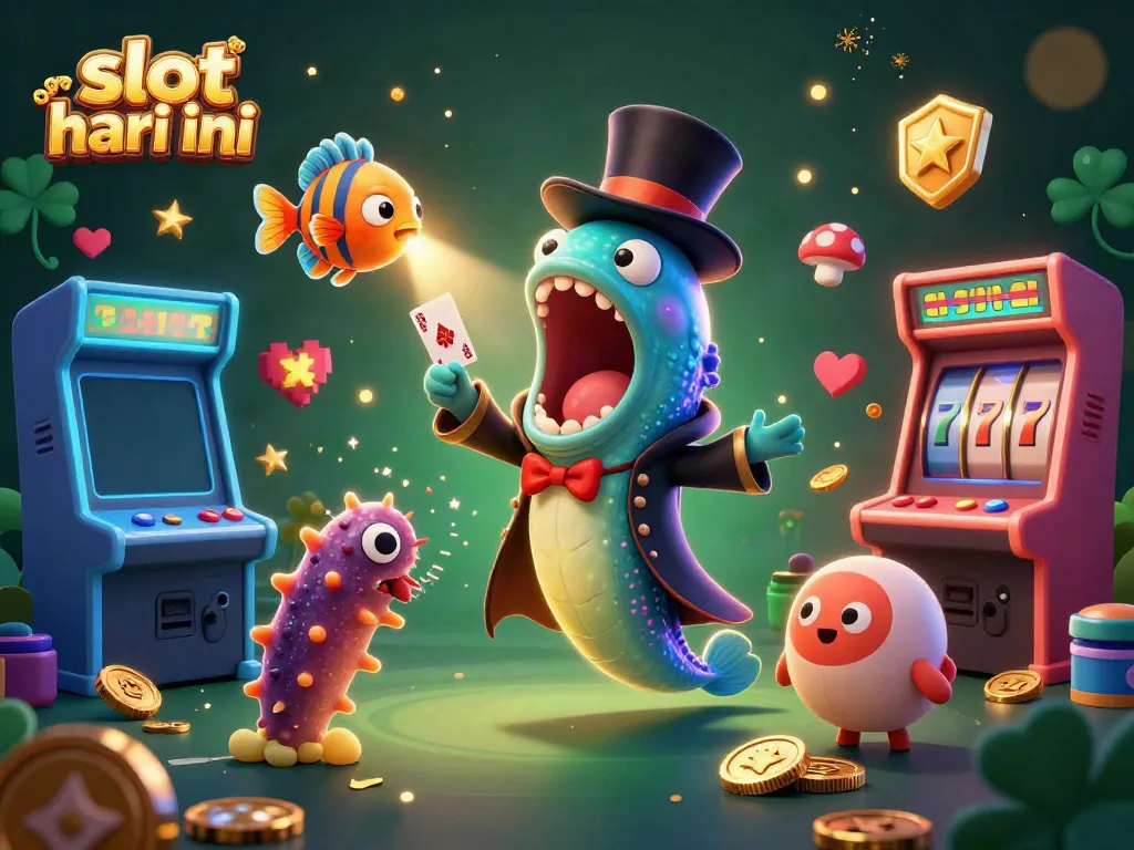 Spin the reels of 'slot gacor hari ini' with a magical underwater casino scene featuring vibrant characters.