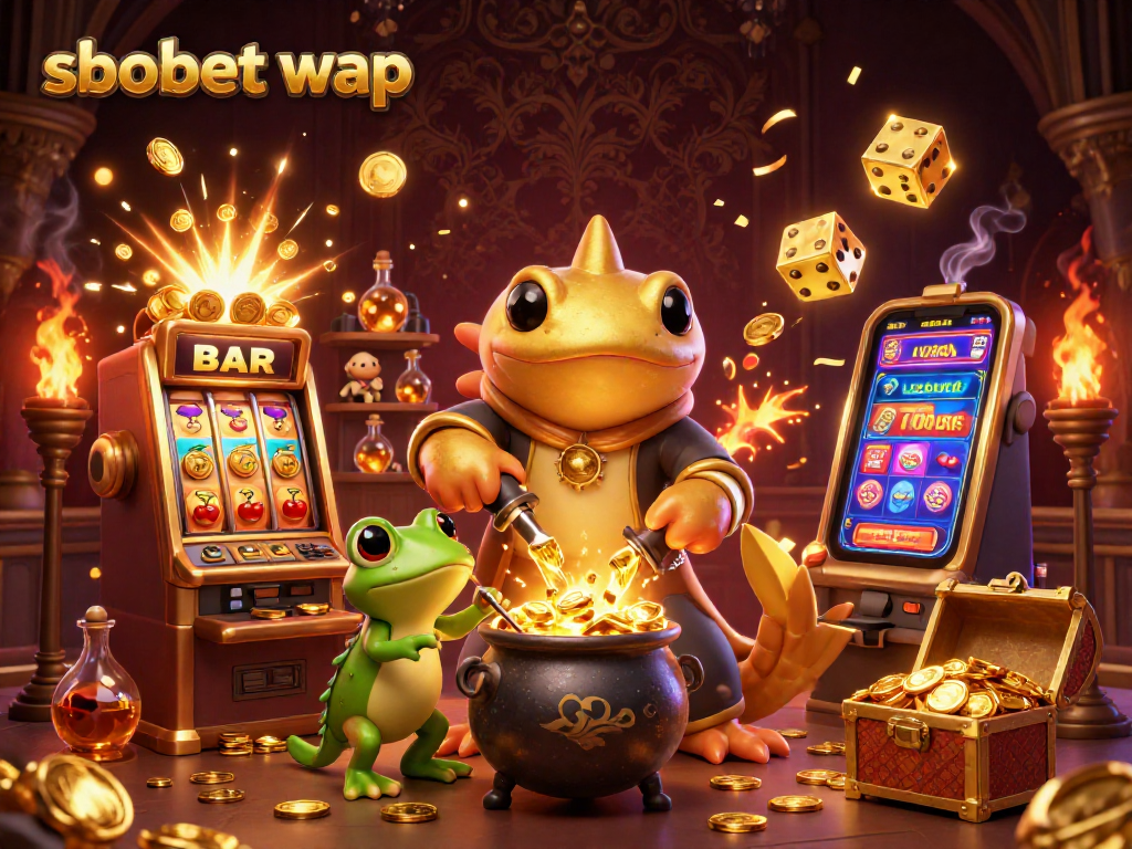 Experience thrilling moments with sbobet wap as the golden salamander alchemist conjures wealth and excitement in a vibrant casino scene.