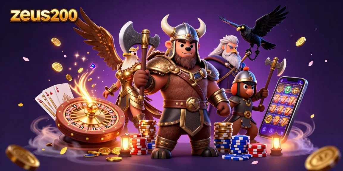 Permainan slot zeus200 menampilkan beruang Viking berperang dan elang Valkyrie di dunia kasino yang menakjubkan.