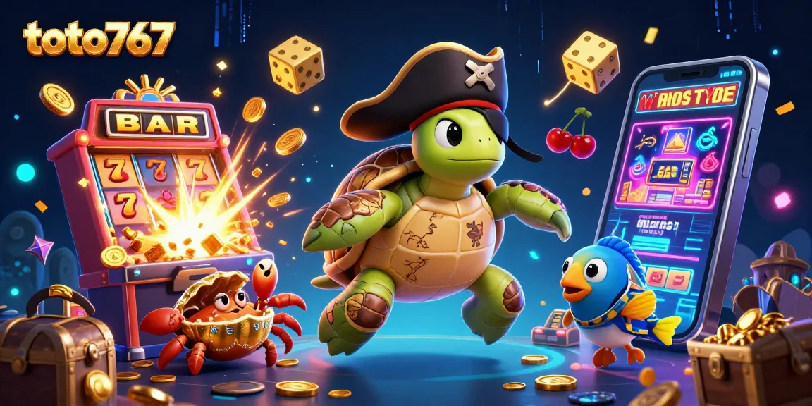 Raih kemenangan di toto767 dengan simbol mesin slot dan karakter menghibur di lautan harta.