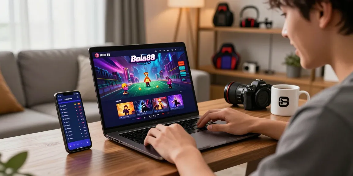 Bola88 online gaming experience in a cozy living room setting with engaging visuals.
