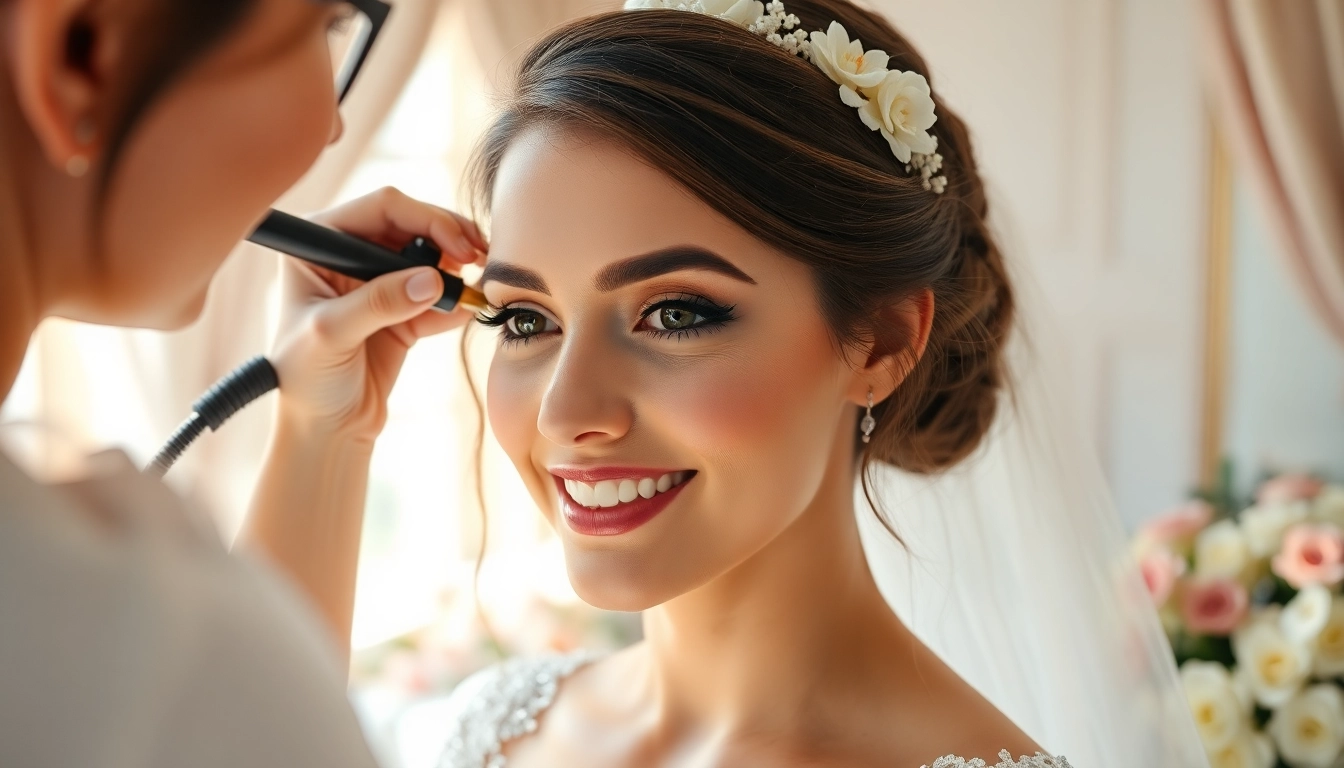 Creating Wedding airbrush makeup Dallas in a serene bridal suite while applying flawless makeup.
