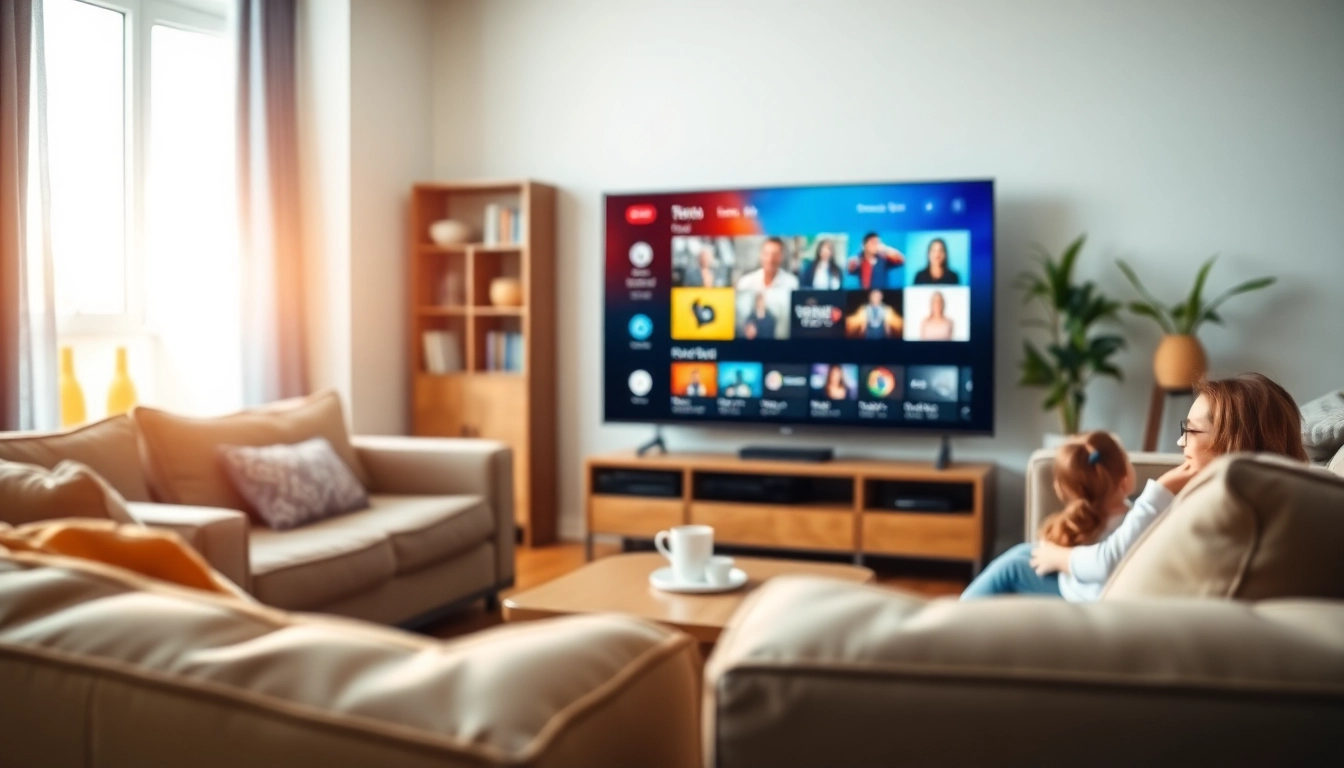Activate your free iptv trial today in this inviting living room scene.