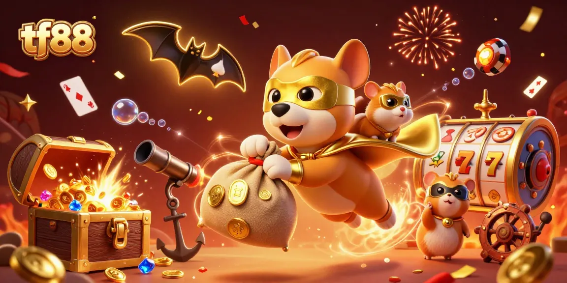 Experience thrilling wins at tf88 with a superhero dog plunging into casino riches!