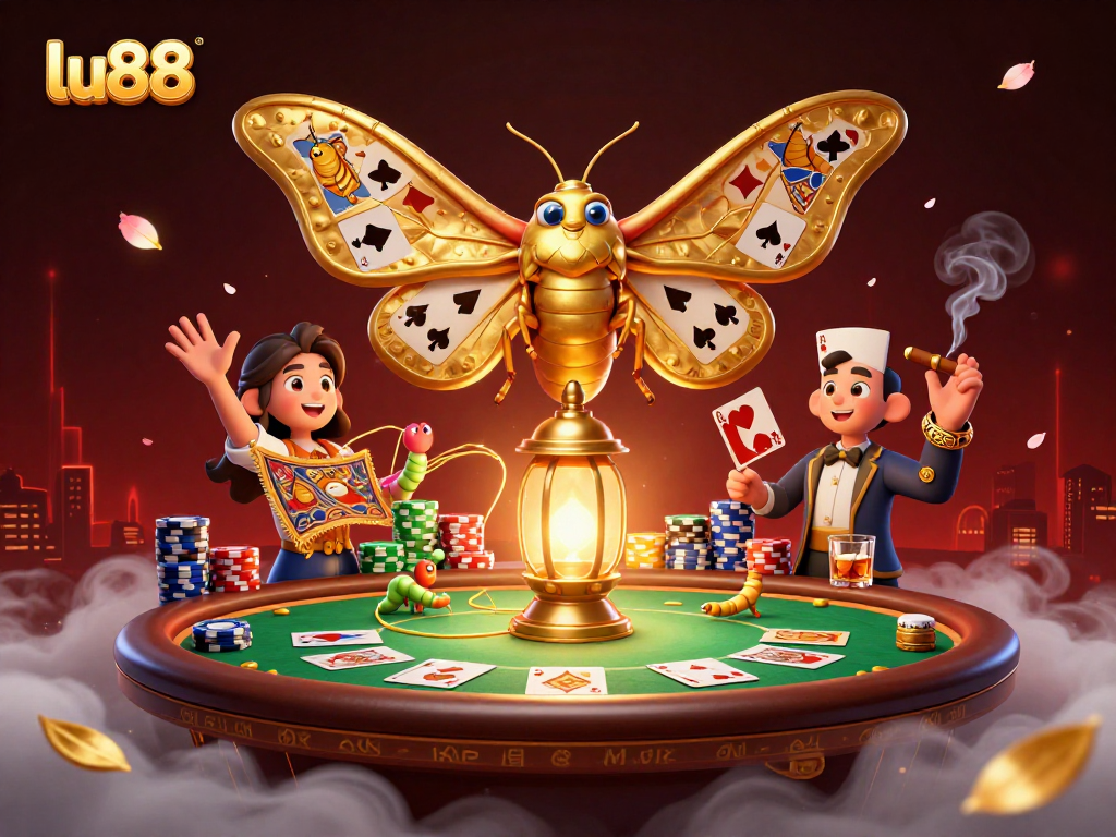 Experience the thrill of playing at lu88 with a captivating 3D casino illustration featuring a vibrant scene.