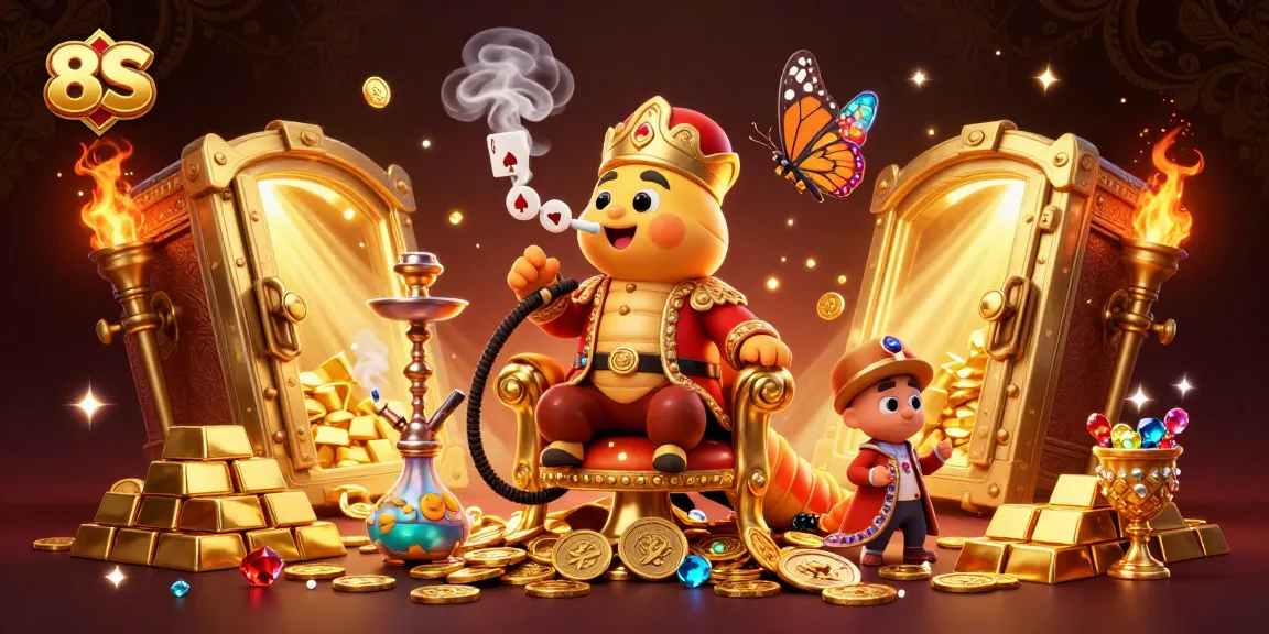 Join the action at 8S casino with vibrant characters and shimmering treasures in a rich, dynamic setting.
