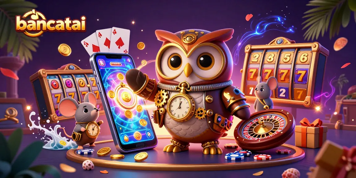 Experience the thrilling gaming world of bancatai with a fantastic steampunk owl and dynamic casino elements.